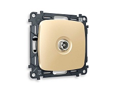 Комплект механизма TV розетки проходной AMBRELLA VOLT OMEGA Шампань 5-1000 MHz 4dB QUANT (OP6130, VM211) MO613030