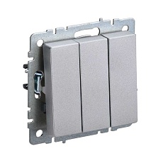 Выключатель трехклавишный IEK Brite алюминий BR-V30-0-10-K47