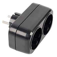 Разветвитель сетевой 2-местный с/з Stekker ADP16-22-20 250V, 16A, ABS огнеустойчивый пластик, черный 50680 4