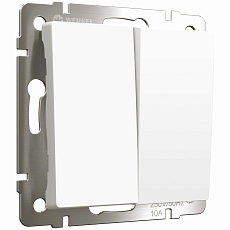 Выключатель двухклавишный проходной Werkel белый матовый W1122061 4690389184635 4