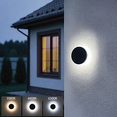 Уличный накладной светильник Uniel ULU-P35R-6W/3000K+4000K+6500K/D12 IP65 BLACK UL-00013631 4