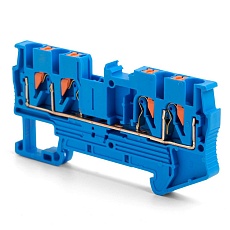 Зажим пружинный, 4-проводной проходной ЗНИ - 2,5 ,JXB PT 2,5, синий LD574-2-25 49253 3