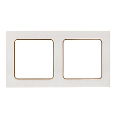 Стокгольм Рамка 2-местная белая с линией цвета шампань EKF PROxima EYM-G-303-10