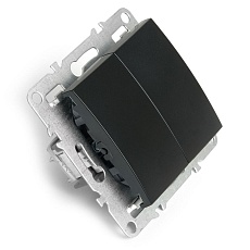 Выключатель двухклавишный Stekker Эрна черный PSW10-9104-03 49149 5