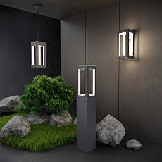 Уличный подвесной светодиодный светильник Elektrostandard Frame 1528 Techno Led серый a051858 3