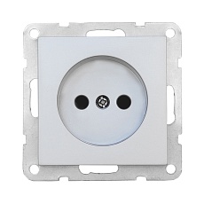 Розетка LK Studio без з/к, со шторками (серебристый металлик) LK80 843303-1