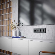 Розетка телевизионная встраиваемая S70 TV+RJ45 кат. 6, (черный матовый) Voltum VLS060708 3