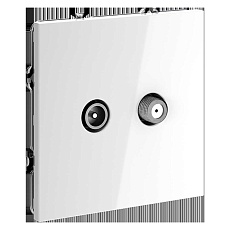 Розетка телевизионнная встраиваемая Voltum S70 оконечная TV+SAT, (белый глянцевый) VLS060401 4