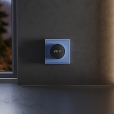 Терморегулятор электронный S70 с индикацией и датчиком, для теплого пола, (деним) Voltum VLS070115