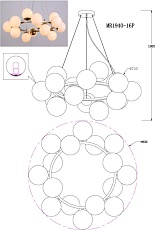 Подвесная люстра MyFar Aerton MR1940-16P 1