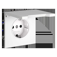 Розетка встраиваемая Voltum S70 с заземлением, защитными шторками и крышкой 16А, (белый матовый) VLS040302 5