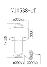 Лампа настольная Moderli Palma V11599-1T 2