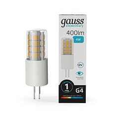 Лампа светодиодная Gauss G4 4W 4100К прозрачная 10724 3