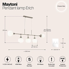 Подвесная люстра Maytoni Erich MOD221-PL-05-N 1