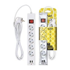 Сетевой фильтр Duwi 2хUSB 5гн 3м с/з 32592 5 1