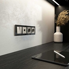 Выключатель двухклавишный проходной с подсветкой (дымчатый) W1222104/ a069459 4