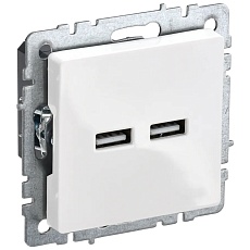 Розетка USB A+A 3.1А IEK Brite РЮ10-1-БрБ белая BR-U21-D31-K01