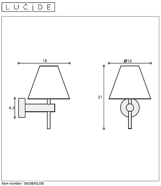 Бра Lucide Roxy 04208/01/30 Фото № 3