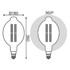 Лампа светодиодная филаментная Gauss E27 8W 2400K золотая 151802008 1