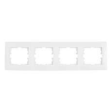 Рамка 4-ая горизонтальная Lezard Karina белая 707-0200-149