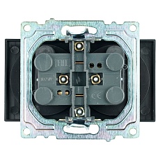 Розетка двойная 2P Stekker Катрин со шторками черный GLS10-7113-05 39611 4