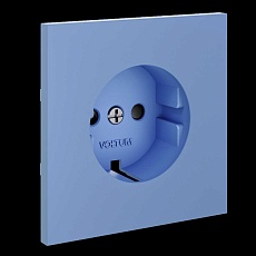 Накладка для розетки с заземлением и защитными шторками, S70 (деним) Voltum VLS000715 5