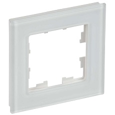 BRITE Рамка 1-местная РУ-1-2-Бр стекло белый матовый IEK BR-M12-G-31-K01