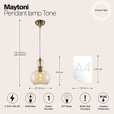 Подвесной светильник Maytoni Tone P003PL-01BZ 1