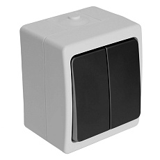 Выключатель двухклавишный Stekker Велена серый-графит PSW10-121-54 32753 3