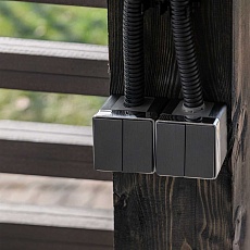 Выключатель двухклавишный влагозащищенный Werkel Gallant графит рифленый W5020204 4690389164255 2