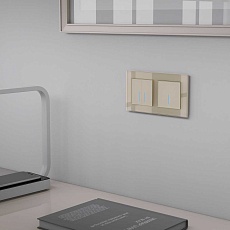 Сенсорный выключатель двухклавишный Werkel с подсветкой шампань W4520011 4690389179587 3