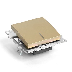 Выключатель одноклавишный Stekker Катрин с подсветкой золото GLS10-7101-08 49215 4