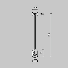 Крепление потолочное Medium 300мм с прямым коннектором питания Maytoni Technical TRA158C-IPC1-PT 2