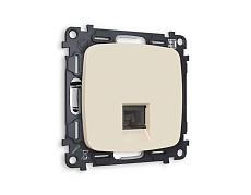 Комплект механизма телефонной розетки AMBRELLA VOLT OMEGA Бежевый матовый RJ-11(4P4C) с шторкой QUANT (OP3320, VM190) MO332030