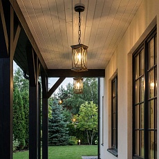 Уличный подвесной светильник Elektrostandard Spica H черное золото GL 1026H a048173 1