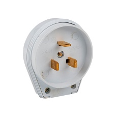 Вилка для разъема РШ-ВШ 32А 250В 2P+PE пластиковая бел. EKF AS-250-B-01