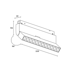 Трековый линейный светильник направленного света Hesby Lighting ElDeko 12Вт-3000К, чёрный HSBL_0085 1