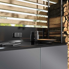 Выключатель одноклавишный влагозащищенный Werkel Gallant черный/хром W5010235 4690389164040 3