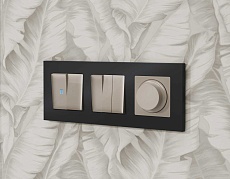 Комплект механизма светорегулятора универсального AMBRELLA VOLT ALFA Серо-бежевый матовый 25-600W/LED 5-300W QUANT (AP3655, VM136) MA365510 2