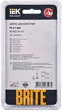 Рамка 2-постовая IEK Brite РУ-2-1-БрА алюминий BR-M22-M-K47 2