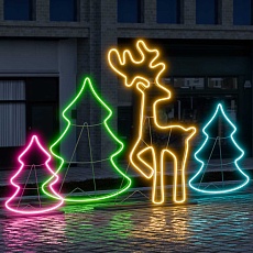 Комплект светодиодного НЕОНа Apeyron 220В, 6Вт/м, RGB, smd5050, 80д/м, 10*18мм, 10м, IP65 (контроллер, заглушка, крепеж - 10шт) 10-108 3