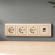 Розетка Ethernet RJ-45 Werkel шампань рифленый W1181010 4690389160608 1