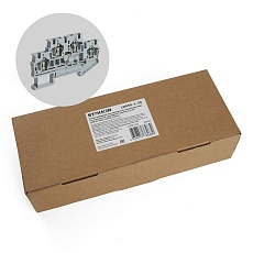 Зажим пружинный, 4-проводной проходной 2 уровня ЗНИ - 2,5 (JXB ST 2,5), серый Stekker 39967