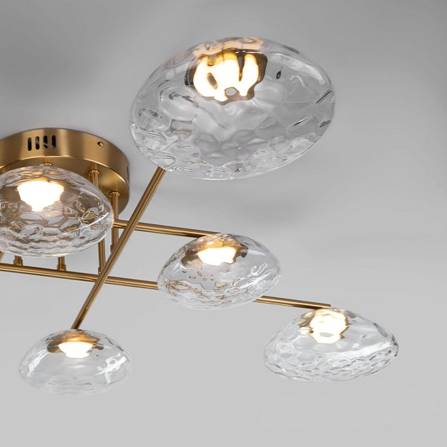 Потолочная светодиодная люстра Eurosvet Ripple 50389 LED латунь Фото № 4