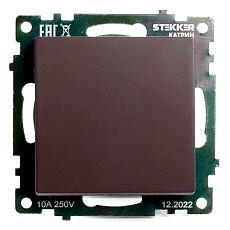 Выключатель одноклавишный Stekker Катрин шоколад GLS10-7103-04 49020