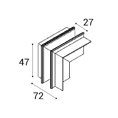 Коннектор L-образный вертикальный Italline Atom IT012-5033 black 1