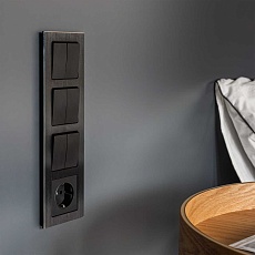 Выключатель Werkel двухклавишный черный матовый W1120008 4690389156700 5