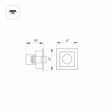Встраиваемый светодиодный светильник Arlight MS-Orient-Built-Turn-TC-S67x67-3W Warm3000 037206 1