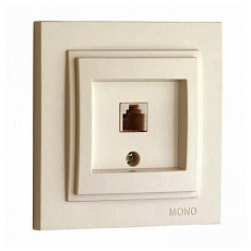 Розетка телефонная RJ11 Mono Electric Despina 3 кат крем 102-170005-124