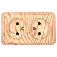 Розетка двойная 2П открытой установки IP20 10А 250В (керамика) сосна 